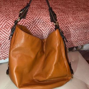 Ralph Lauren Harbridge medium cognac leather hobo bag